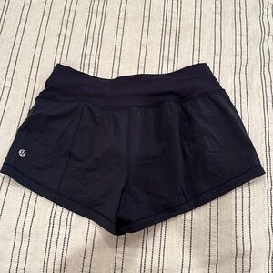Lululemon navy perforated run shorts